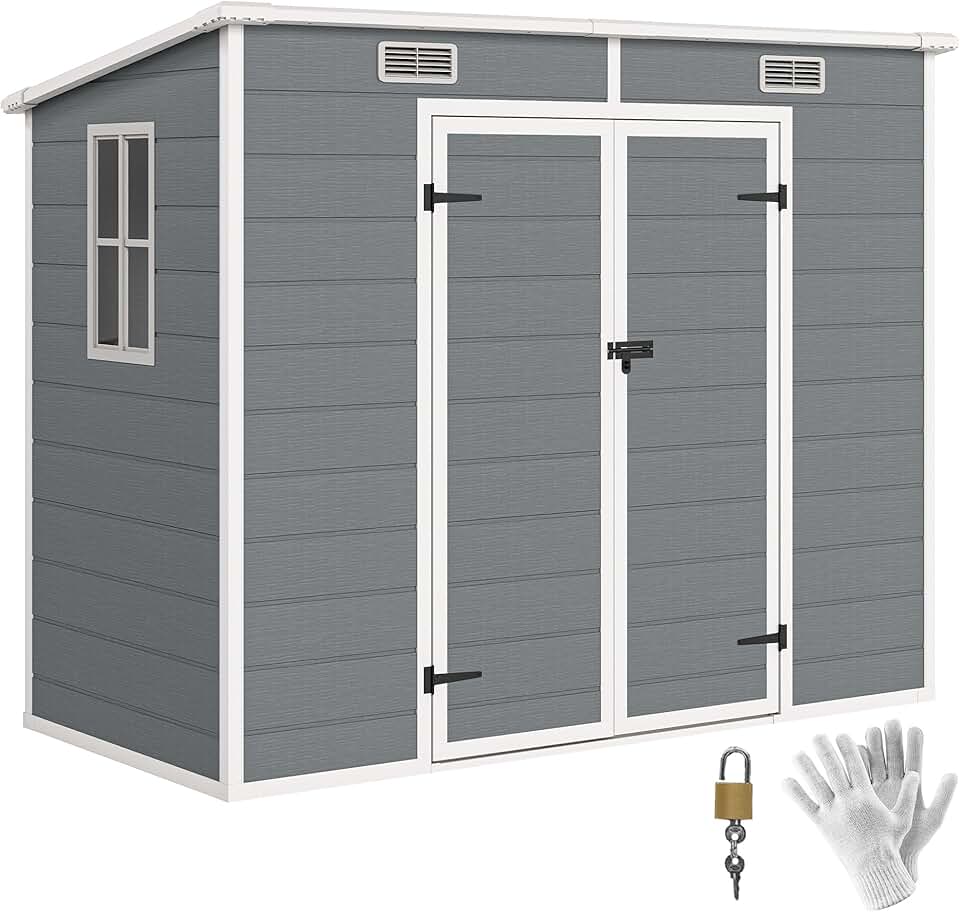 etezen - Abri de jardin 2,4x1,3m - aluminium/PP, fondation, fenêtres, 2,54m²