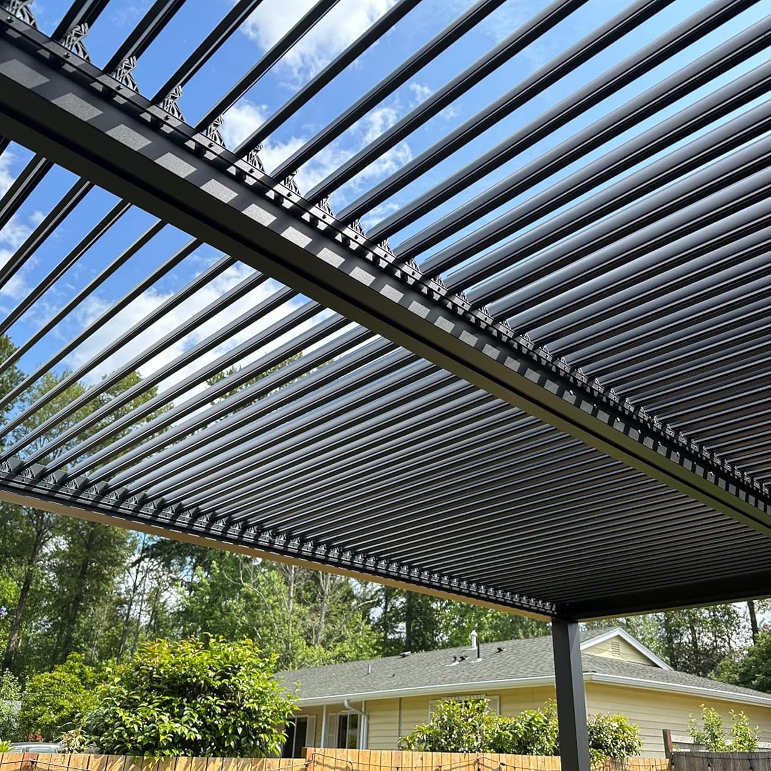 etezen - Pergola bioclimatique série aluminium - 4,8x3,68m - lames orientables, surface 17,66m²