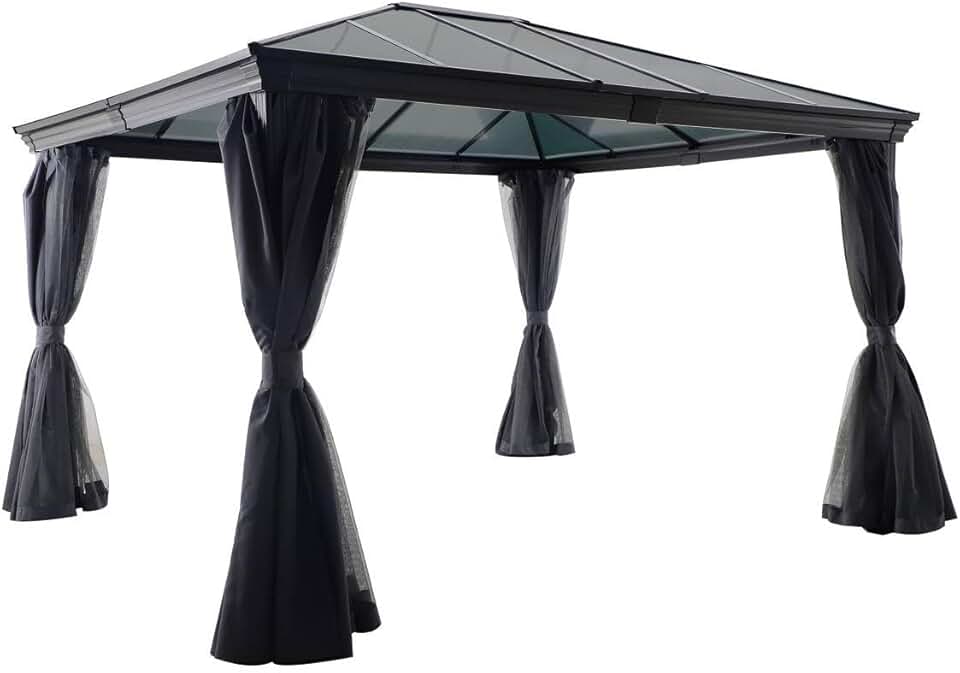 etezen - Tonnelle Belize Graphite - 5 places - polyester acier epoxy anti-rouille