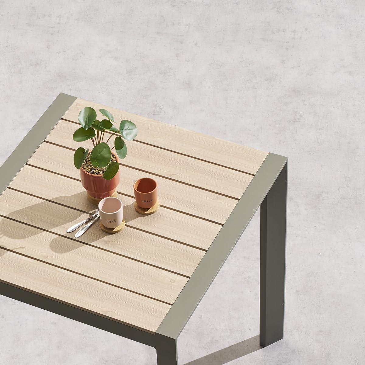etezen - Evasion 2 places - aluminium, effet bois, Lin/Vert Laurier