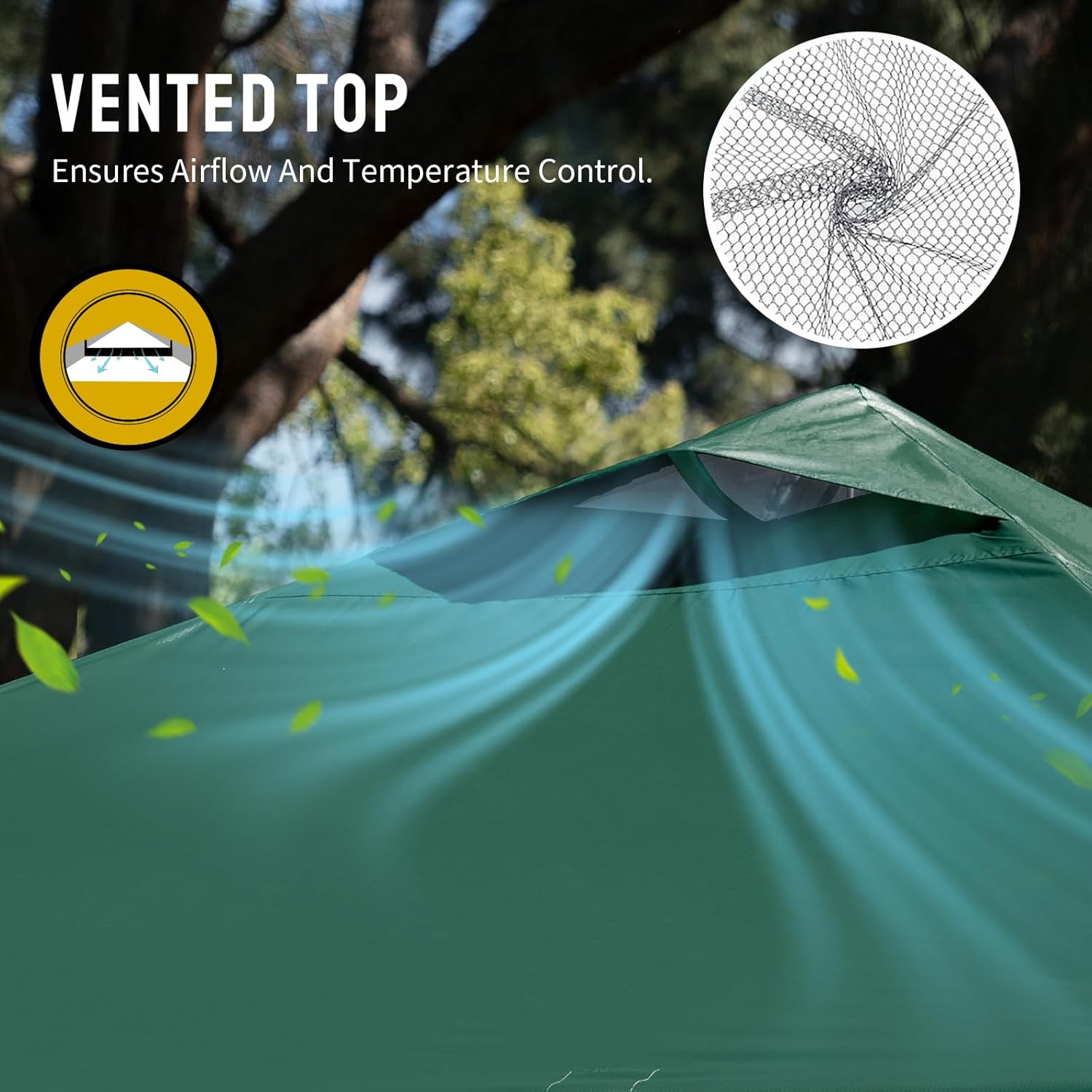 etezen - tonnelle pliante - 3x3m - imperméable, UPF 50+, vert, sac