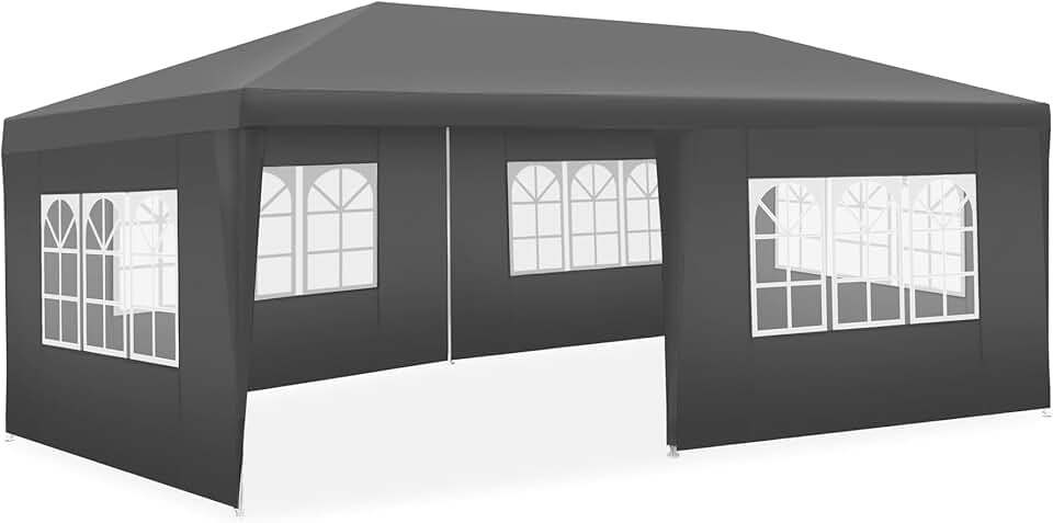 etezen® Tonnelle de Jardin Exterieur 6x3m Tente de Reception Protection UV 30+, Barnum Chapiteau Gazebo Pavillon de Jardin, résistant à l'eau avec Parois Amovibles, Cadre Robuste en Acier époxy