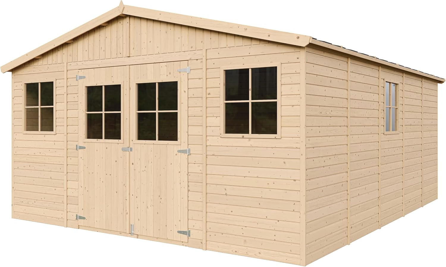 Abri de Jardin en Bois Exterieur avec Les PLANCHERS IMPRÉGNÉ- Maison de Jardin en Pin/épicéa-H246x418x522 cm/20 m²-Construction de Panneaux- Rangement pour vélos, Remise à Outils-etezen M333 +M333G