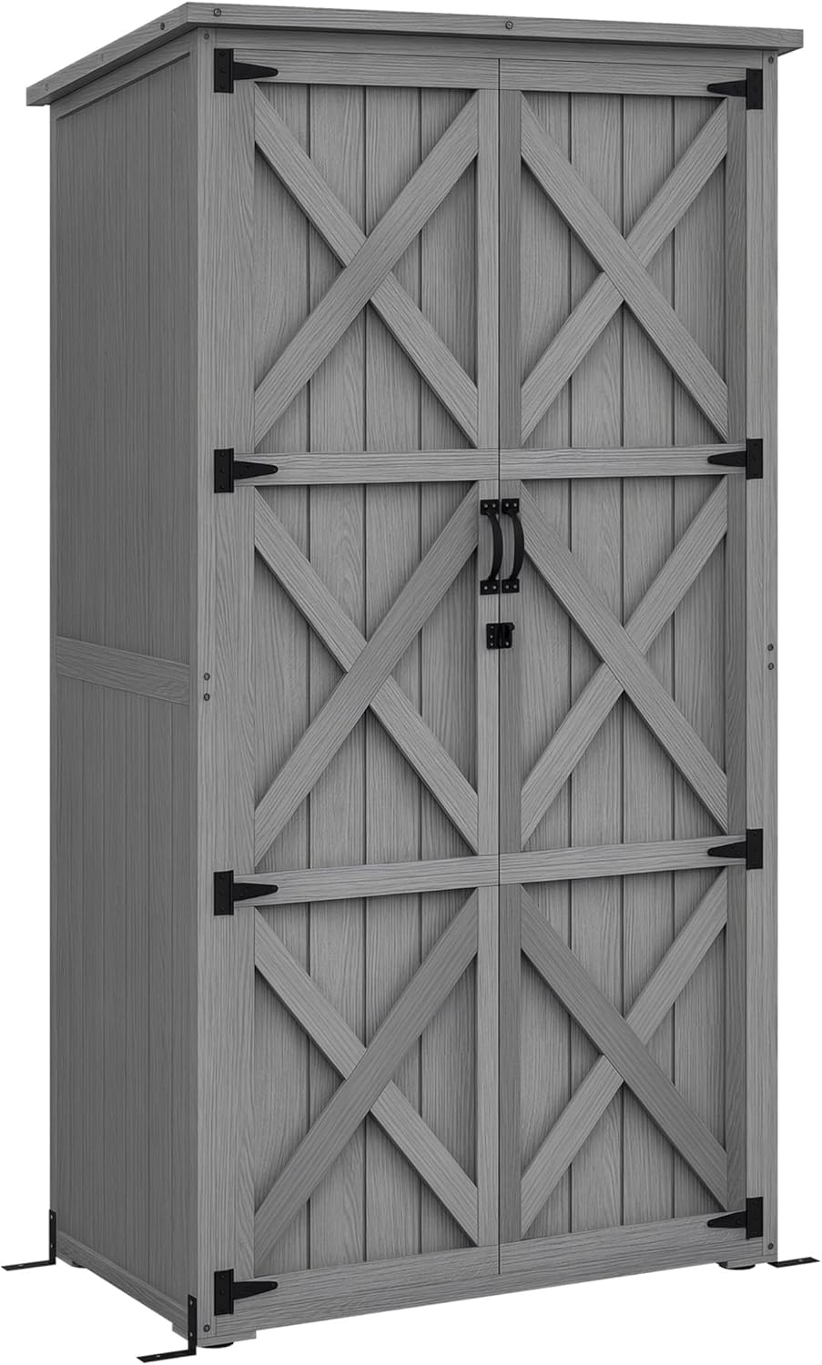 etezen - Armoire sur pied bois massif 90x54.5x161/168.5 cm toit incliné