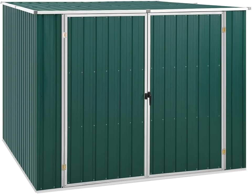 etezen Abri de jardin, abri de jardin extérieur, armoires extérieures, abris de jardin, abri de jardin extérieur, acier galvanisé vert, 195 x 198 x 159 cm