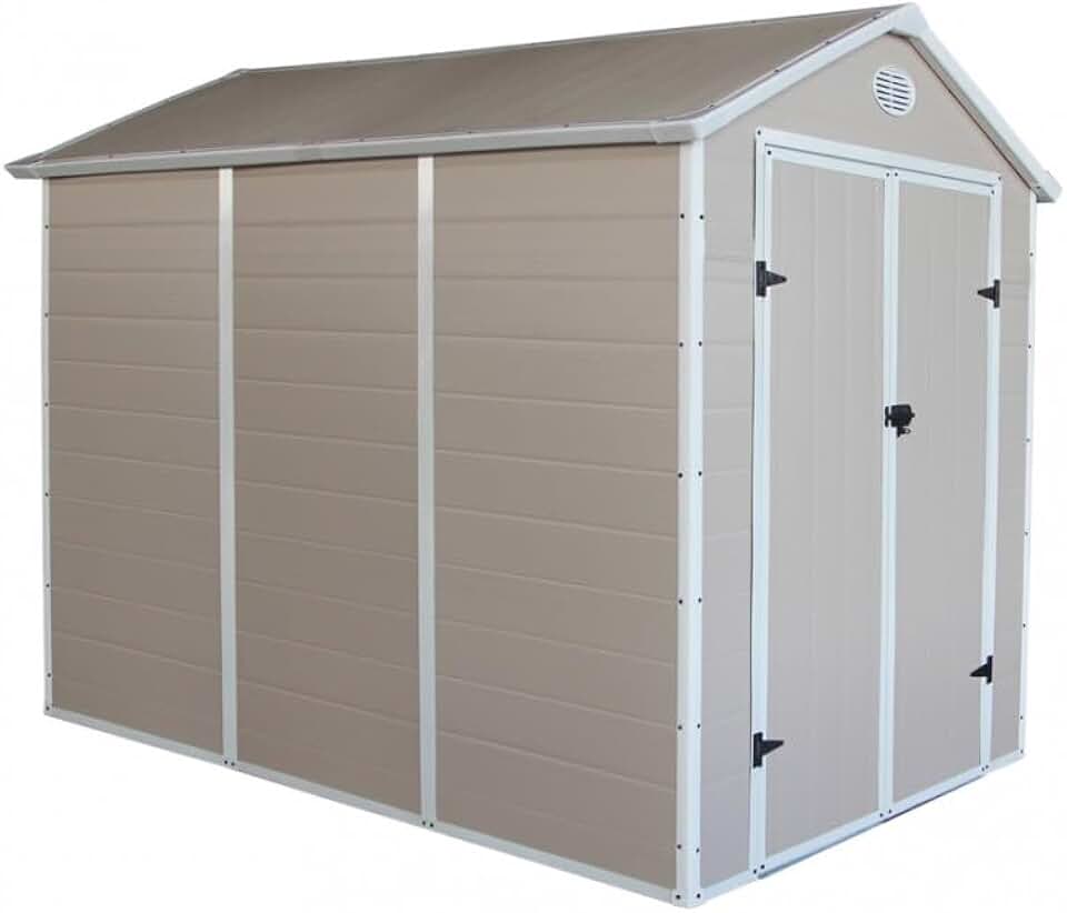 etezen - Abri Jardin Résine - 5,32m² - acier, porte double, fenêtre, 226cm