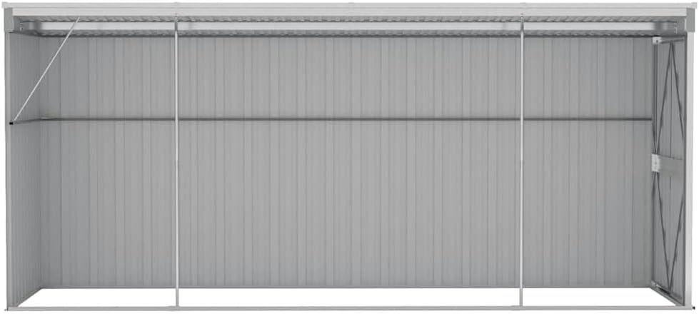 etezen Abri de Jardin Mural Gris 118x382x178 cm Acier galvanisé,Structures extérieures, Cabanes & abris de Jardin,316230
