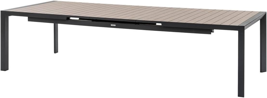 etezen - Evasion - grande table extensible 14 places - aluminium effet bois, rallonge, extérieur
