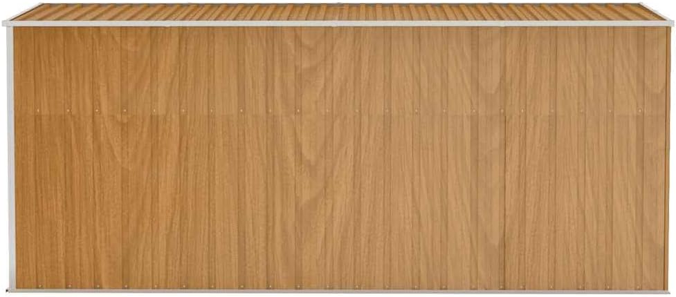 etezen Abri de Jardin Mural Marron 118 x 382 x 178 cm Acier galvanisé,Structures extérieures, Cabanes & abris de Jardin,316232
