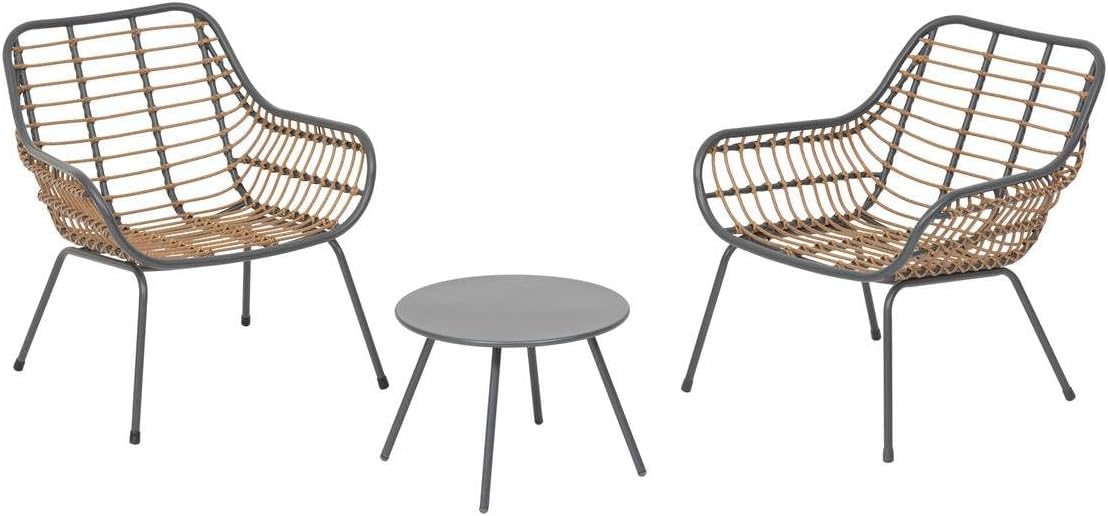 etezen - Paopao Duo - dimensions compactes - résine tressée, acier anticorrosion, coussins inclus