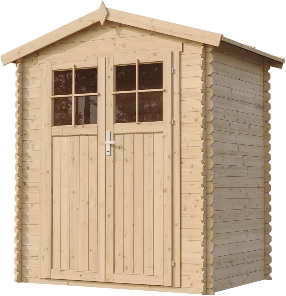 Abri de Jardin en Bois avec Sol TRAITÉ - Stockage extérieur I196xL136xH218 cm/ 1.98 m2 Petit abri à Outils, Local à vélos - etezen M367F+M367G