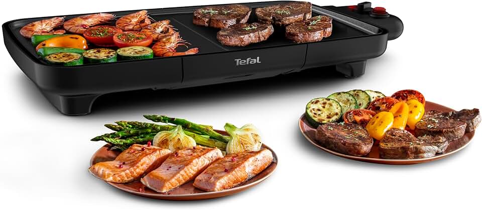 etezen - Booster Plancha électrique 2200W 2 zones, grande surface, thermostat réglable CB642800