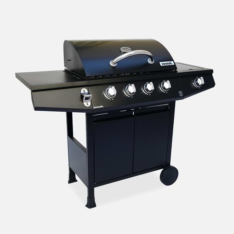 etezen - Treville - BBQ gaz 4 brûleurs + feu latéral, thermomètre