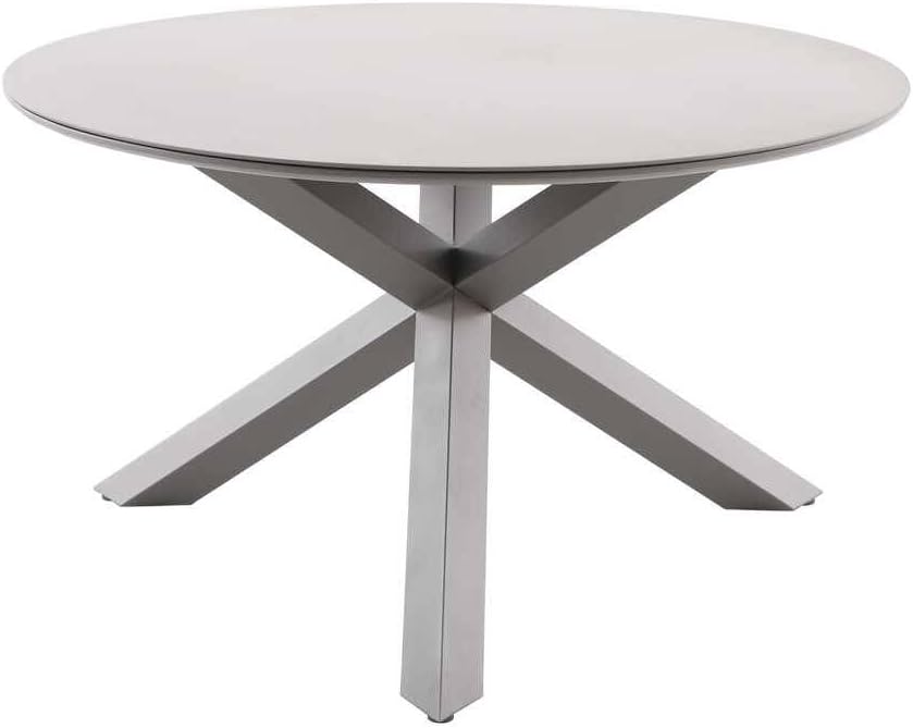 etezen - Table de jardin Oryon - 130cm ronde - 6 places, coloris café