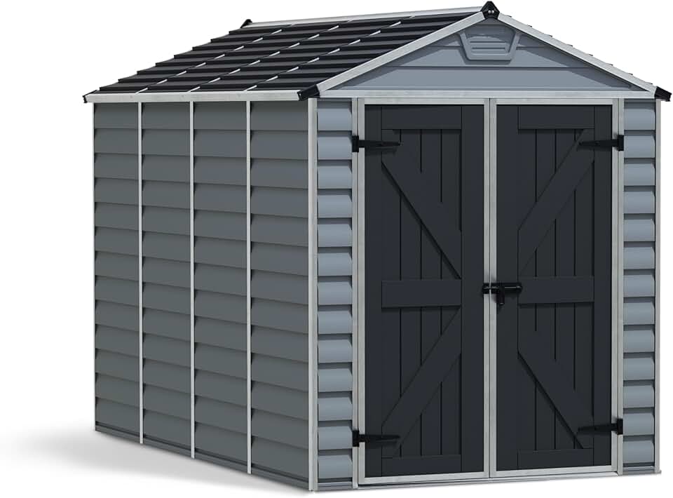 etezen - etezen - 5.6m² - abri de jardin alu polycarbonate gris