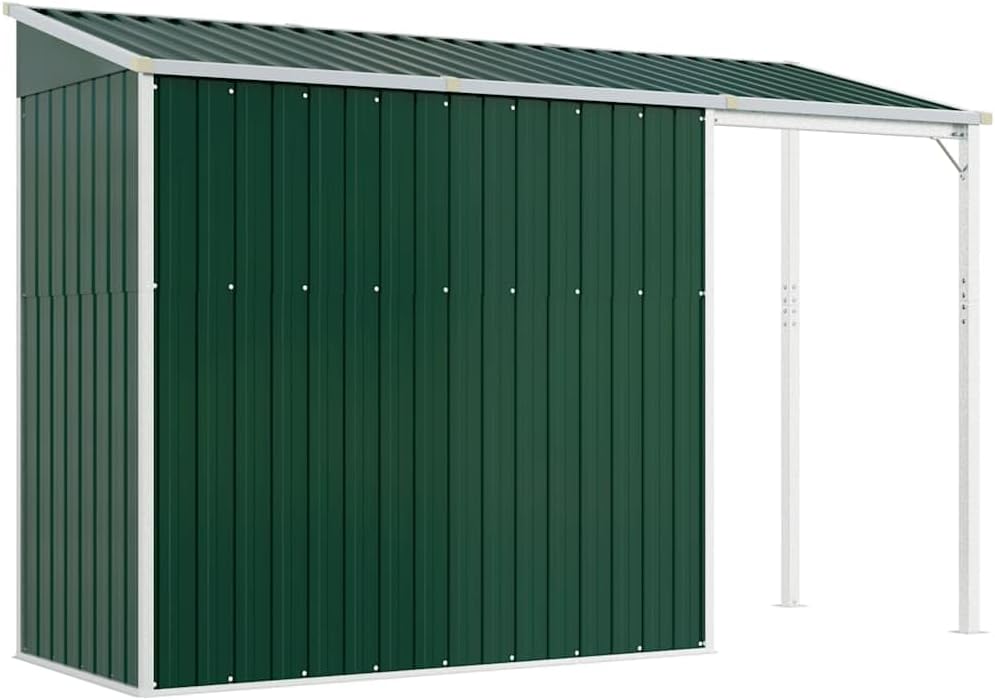 etezen Abri de Jardin avec Toit prolongé Vert 277x107x181 cm Acier, Maison & Jardin, Pelouses & Jardins, Vie en extérieur, Structures extérieures, Cabanes & abris de Jardin, Vert, (Poids 41.56KG)