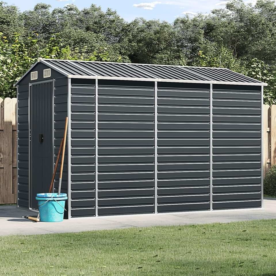 etezen Abri de Jardin Anthracite 191x300x198 cm Acier galvanisé,Abris De Jardin,Abri De Stockage pour Jardin,Abri D'Outils De Jardin