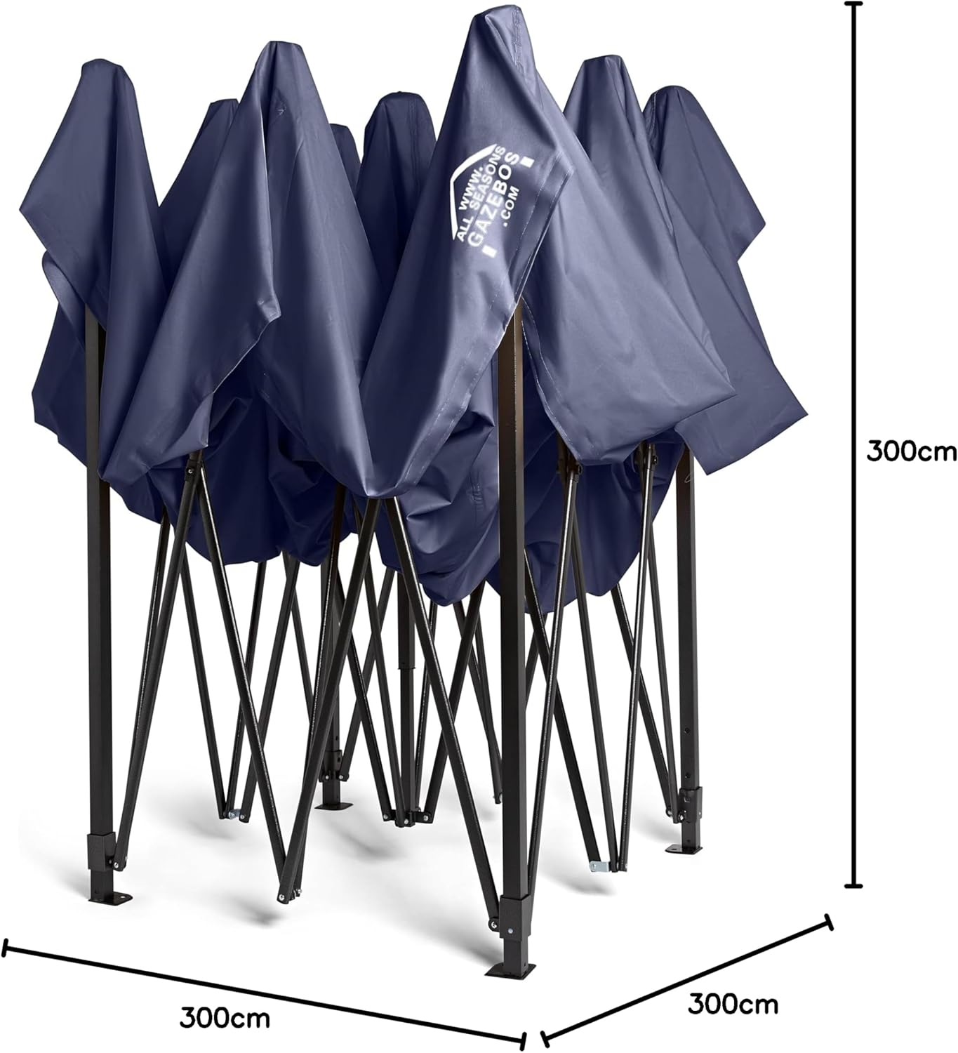 etezen - Tonnelle Pliante Série - 3x3m - Étanche, robuste, haute qualité, Bleu Marine