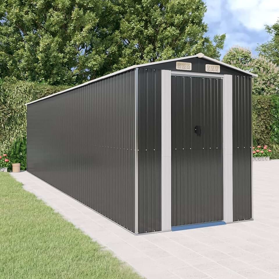 etezen Abri de jardin, abris pour parcelles, abris de jardin, abri de jardin extérieur, maisons préfabriquées, acier galvanisé anthracite 192 x 772 x 223 cm