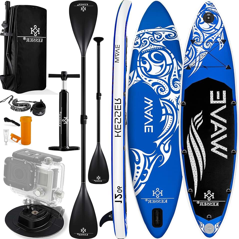 etezen® Set Sup Board Gonflable Stand Up Paddle Board Premium Surfboard Sports Aquatiques | 6 Pouces d'épaisseur | Accessoires complets | 130kg