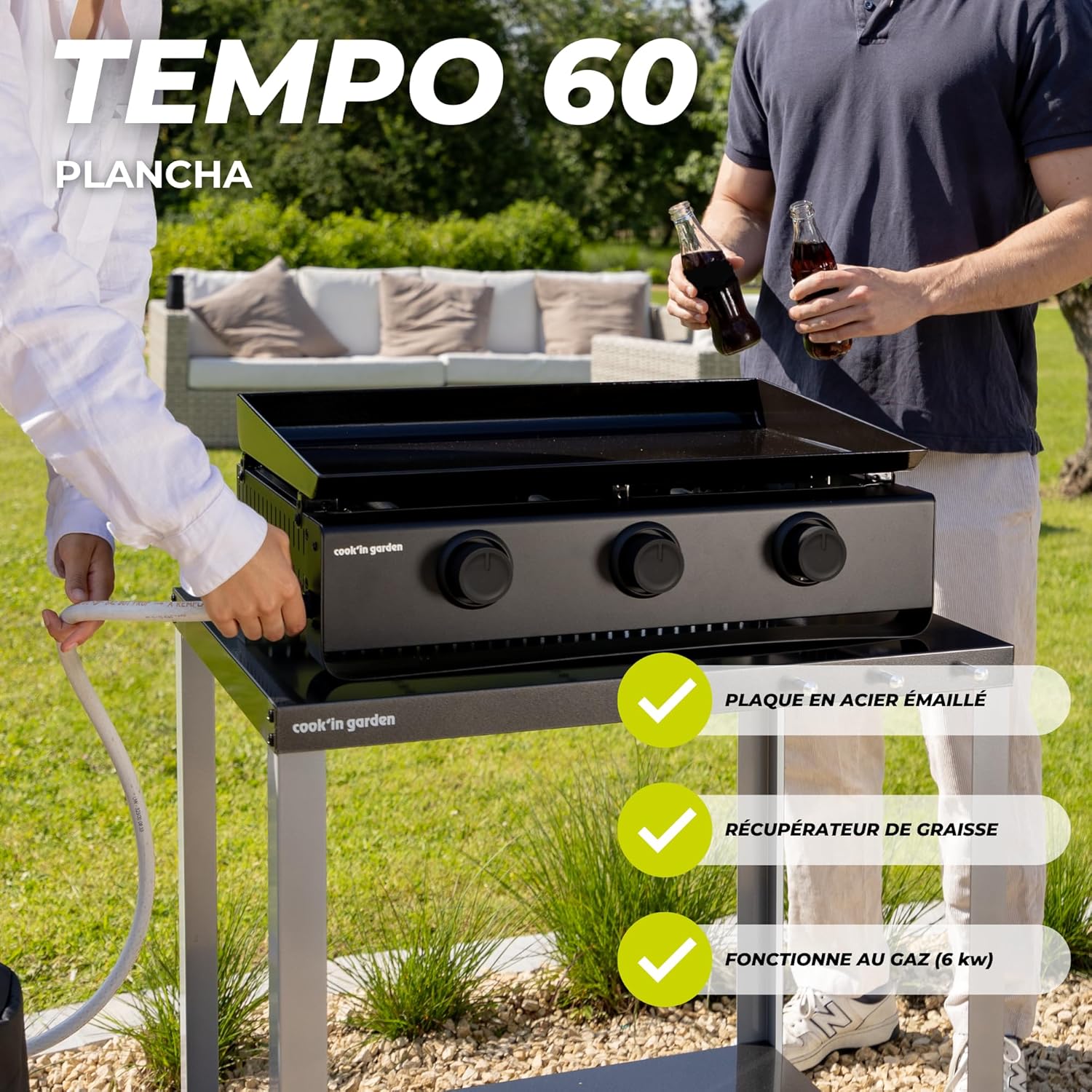 etezen - Tempo 3 brûleurs - 6 kW - acier émaillé - bac amovible