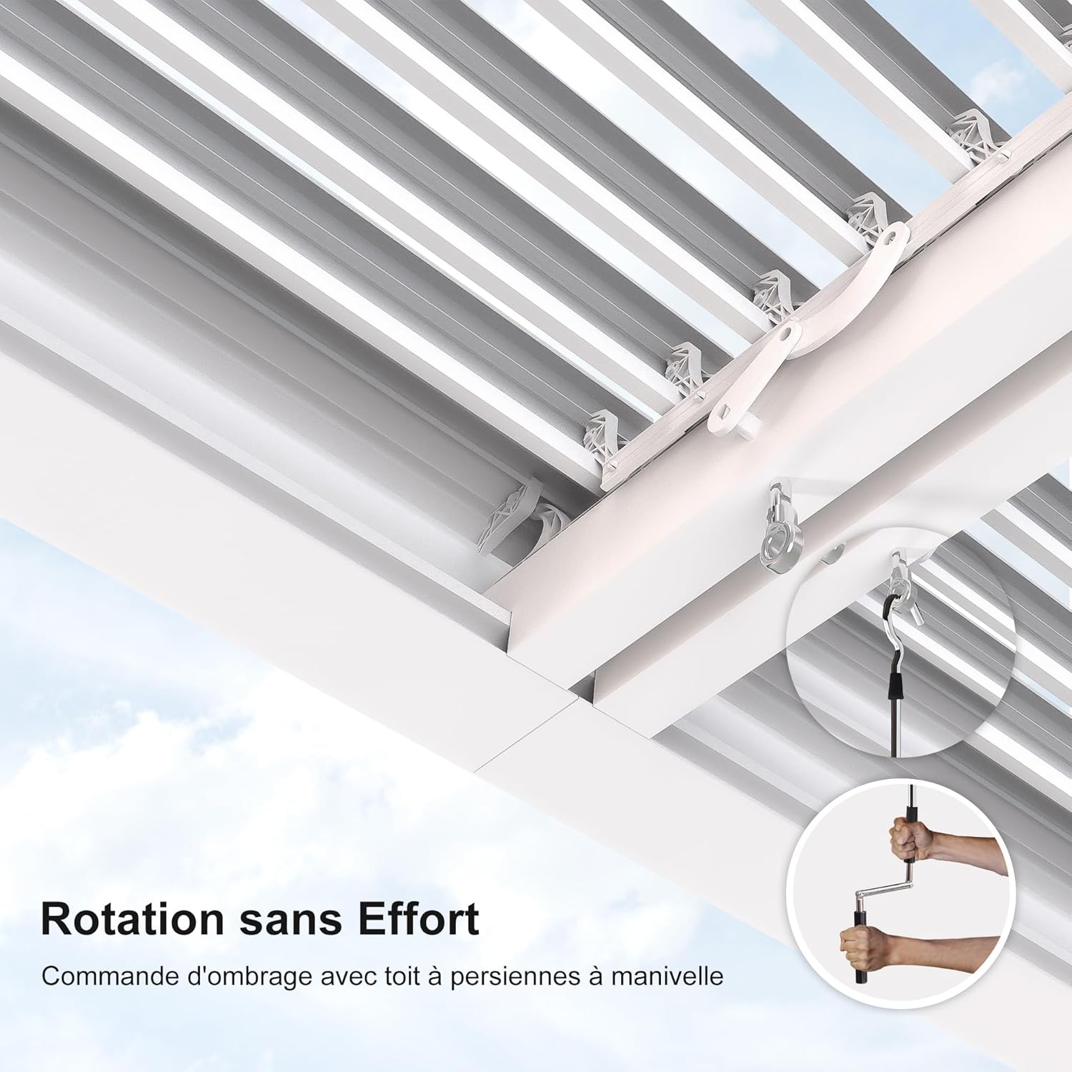 etezen - Pergola Bioclimatique, 4,8x3,68m, aluminium, lames orientables