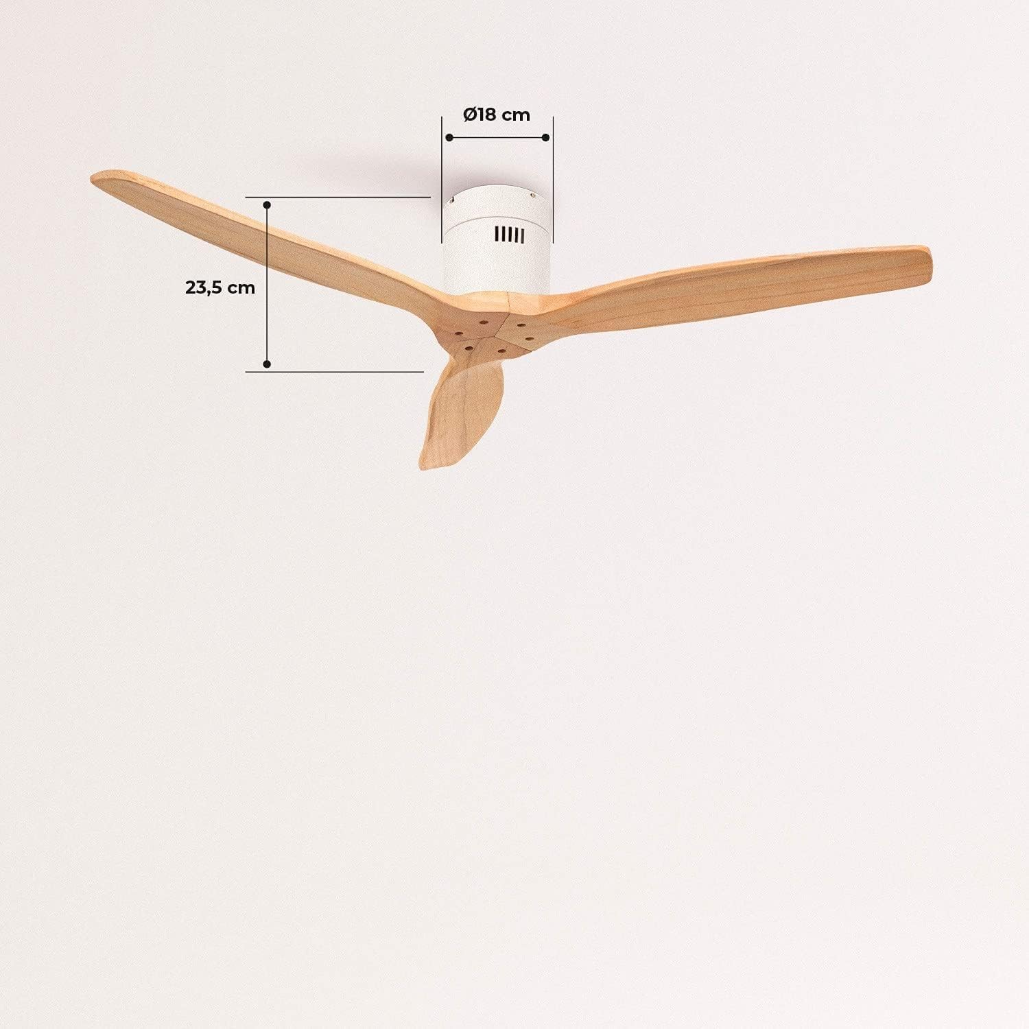 CREATE - Ventilateur plafond WINDCALM M - Ø132cm, 40W, 6 vitesses, silencieux, télécommande, été-hiver, minuterie, blanc