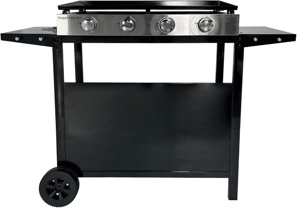 etezen - Plancha Mérida 4 brûleurs avec chariot - gaz - 78x41 cm