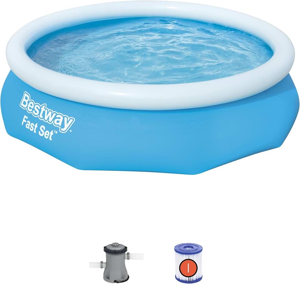 etezen 57270 Piscine Hors Sol Fast Set Ronde Diamètreètre 305 X 76 cm, Filtre à Cartouche