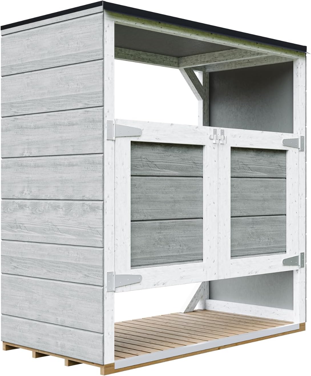 Abri de Jardin pour poubelles, Cache Poubelle extérieur 2x240L – Coffre de Rangement Exterieur, Armoire de Jardin, cabane de Jardin Exterieur – etezen M980A-TUNDRA Grey