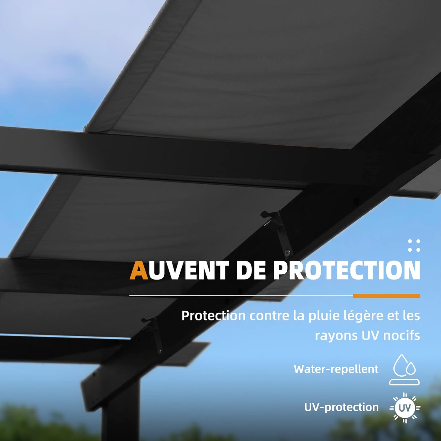 etezen – pergola aluminium – 4x3m – toit rétractable, éclairage intégré