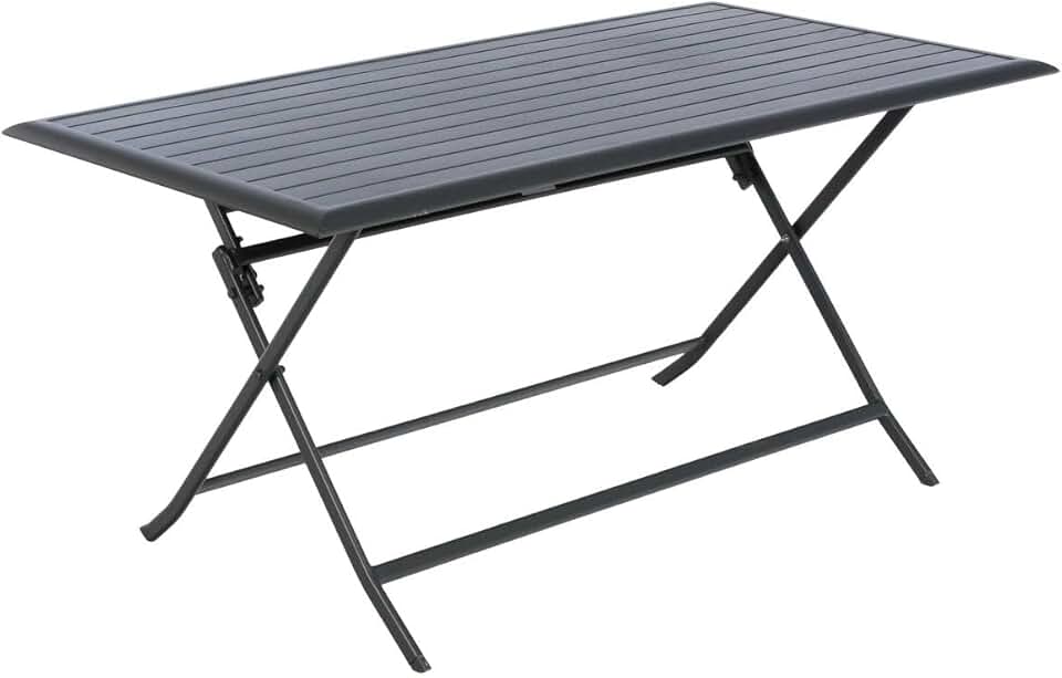 etezen - Azua table de jardin pliante 6 places, aluminium gris