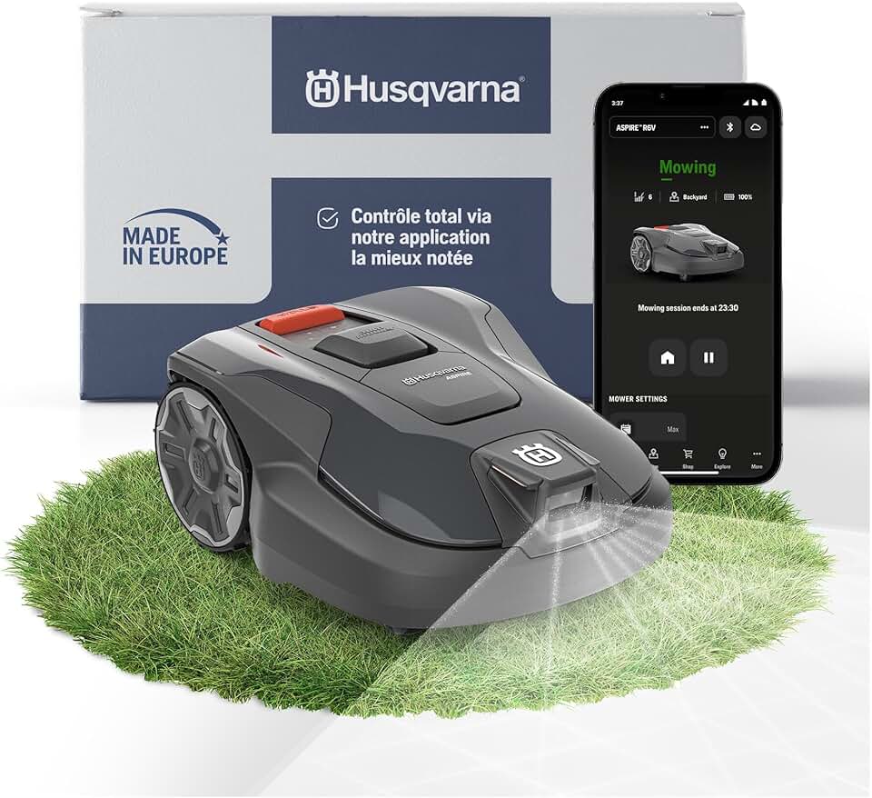 etezen - Automower Aspire R6V - jusqu'à 600m² - IA Vision, GPS, WiFi, tonte sans fil périphérique, Zones virtuelles, 