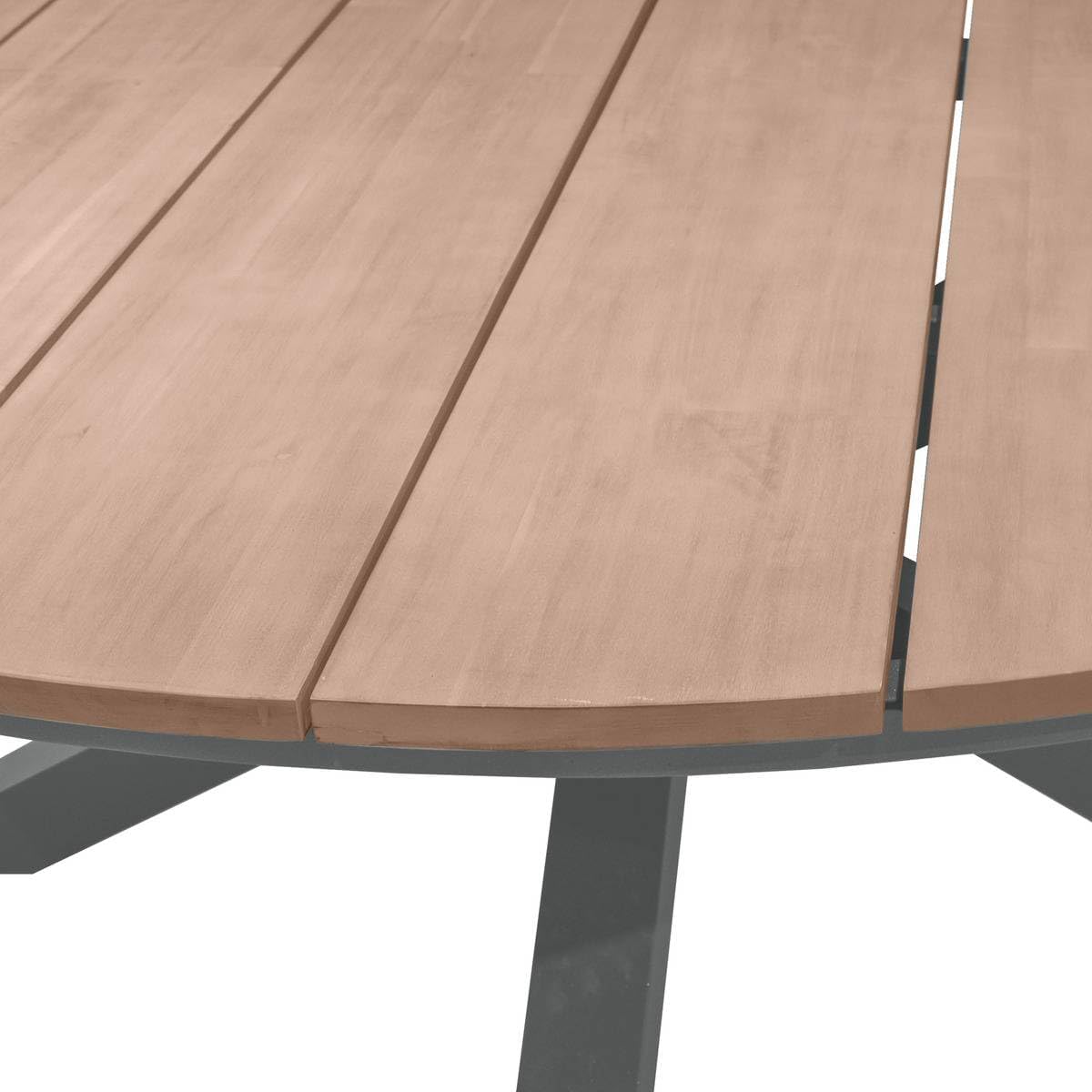 etezen - Oriengo table ronde 8 places - aluminium acacia - Gris Graphite