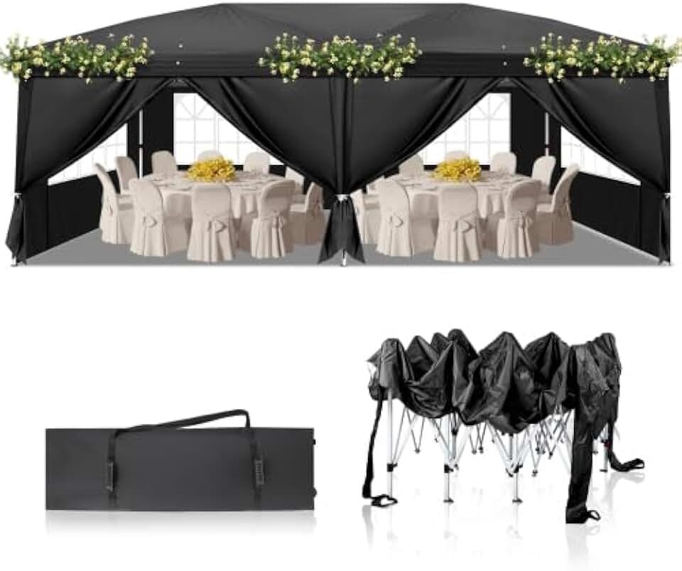 etezen - Tonnelle pliante série jardin - 3x6m - imperméable, installation rapide, sac inclus.
