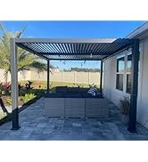 etezen Pergola Bioclimatique en Aluminium 3 x 4,25 m, Tonnelle de Jardin Exterieur Imperméab...