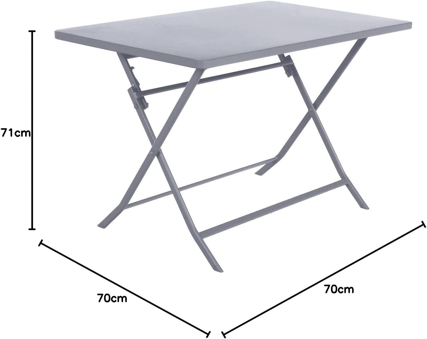 etezen - Greensboro - 4 places - table pliante acier antirouille, quartz
