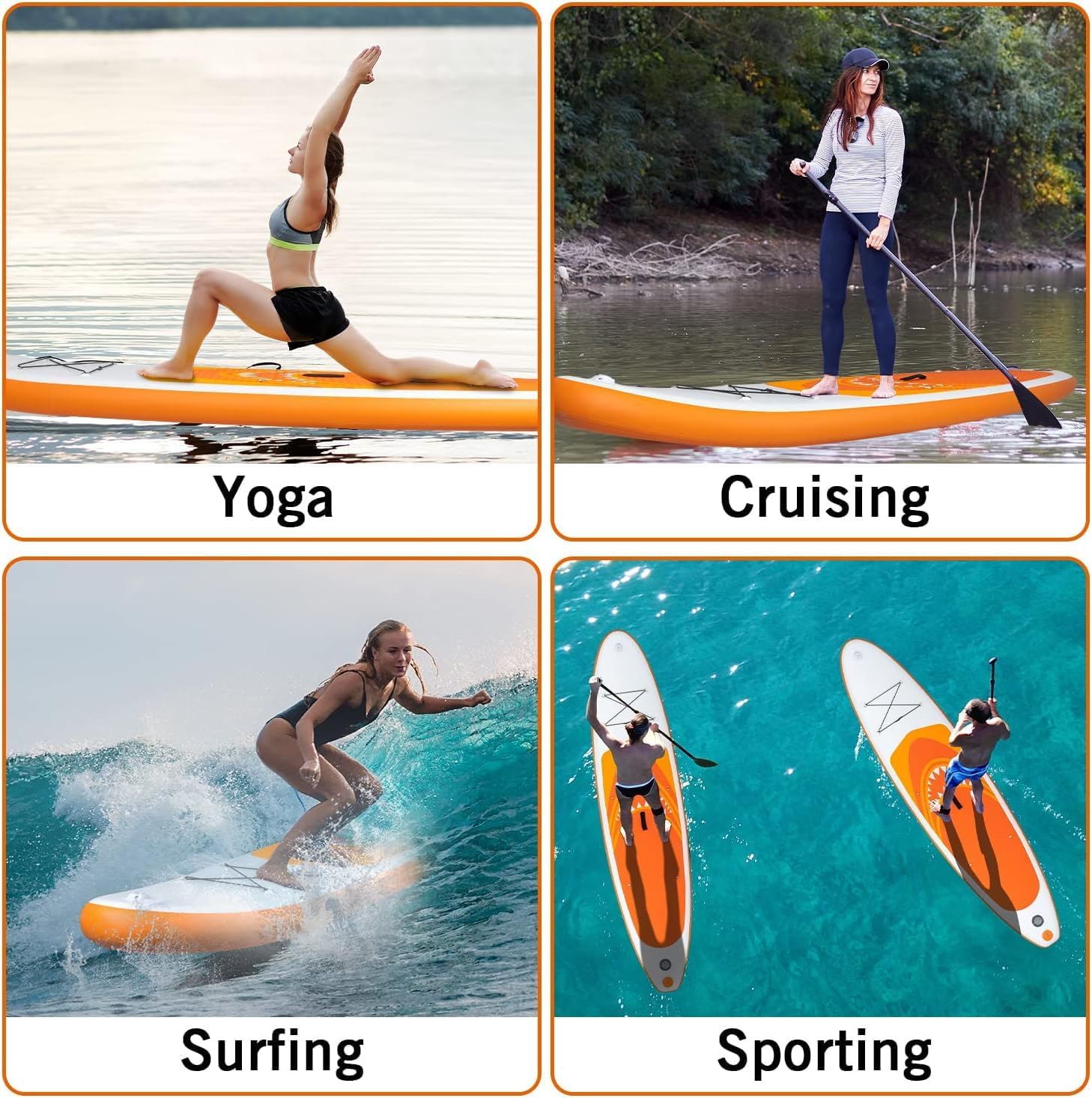 etezen - Paddle Gonflable Adulte - 320/335cm - 2 personnes, siège kayak, pagaie alu, support caméra, pompe, 150kg