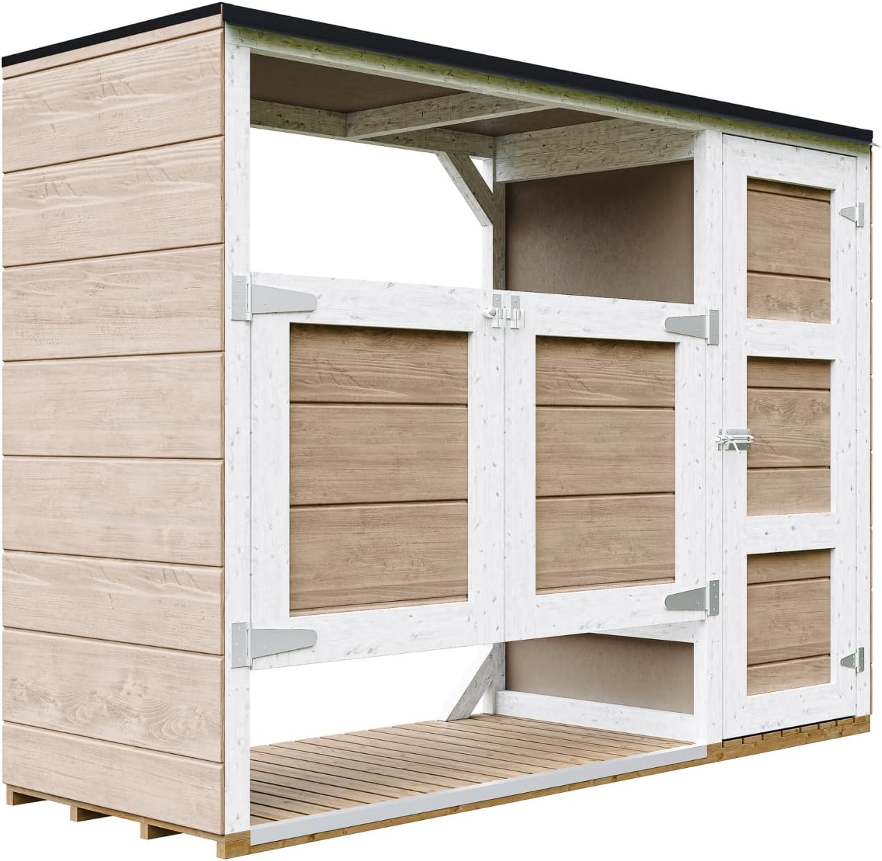 Abri de Jardin pour poubelles, Cache Poubelle extérieur 2x240L – Coffre de Rangement Exterieur, Armoire de Jardin, cabane de Jardin Exterieur – etezen M981A-TERRA Brown