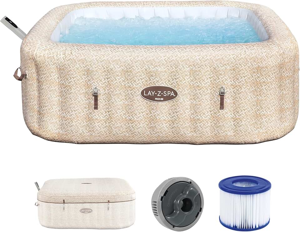 etezen - Rome MaxHold EnergySense UltraFit - 2.01x2.01x0.71m - spa carré 7 places Sable Marbre Smart AirJet - 79