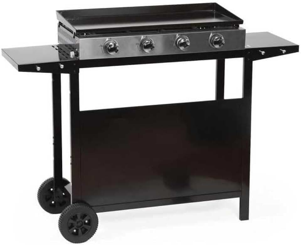 etezen - MERIDA série - 75x35 cm - 4 feux gaz, chariot, acier - GARDENMAXMERIDA