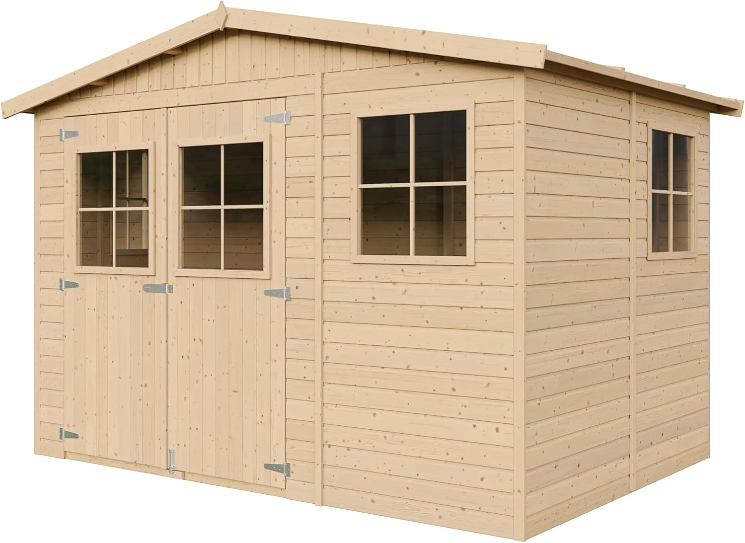 Abri de Jardin en Bois Exterieur avec Les PLANCHERS IMPRÉGNÉ- Cabane de Jardin en Pin/épicéa-H226x324x216 cm/6m2- Construction de Panneaux- Rangement pour vélos, Remise à Outils- etezen M334+M334G