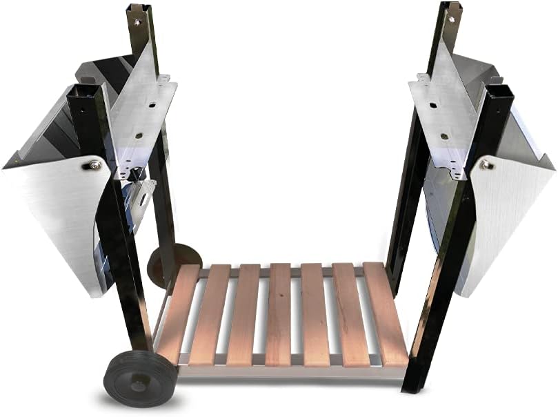 etezen - Chariot plancha Aquitaine Pro - inox/bois, roulettes, dessertes latérales - 8477