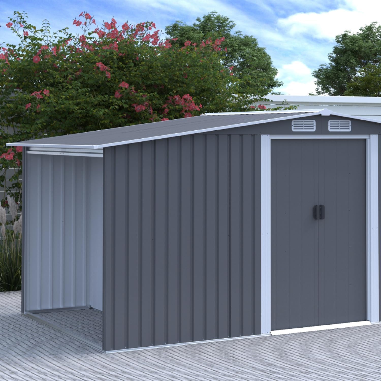 etezen - Vosges - abri jardin 6.87m² métal robuste, abri bûches