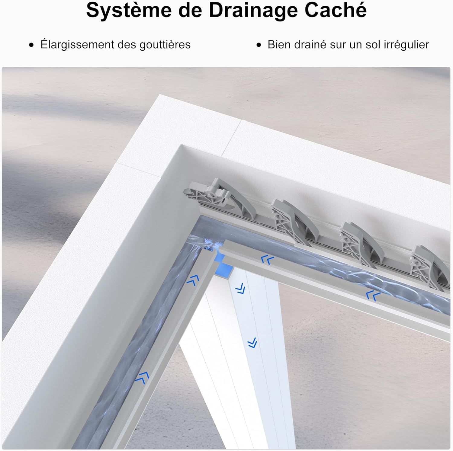 etezen - pergola bioclimatique - 4,24x3m - aluminium, stores enrouleurs, lames orientables