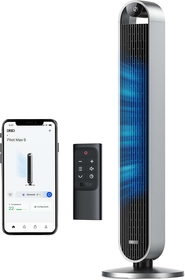 etezen - Pilot Max - colonne 96cm, WiFi, Alexa, 12 vitesses, 25dB