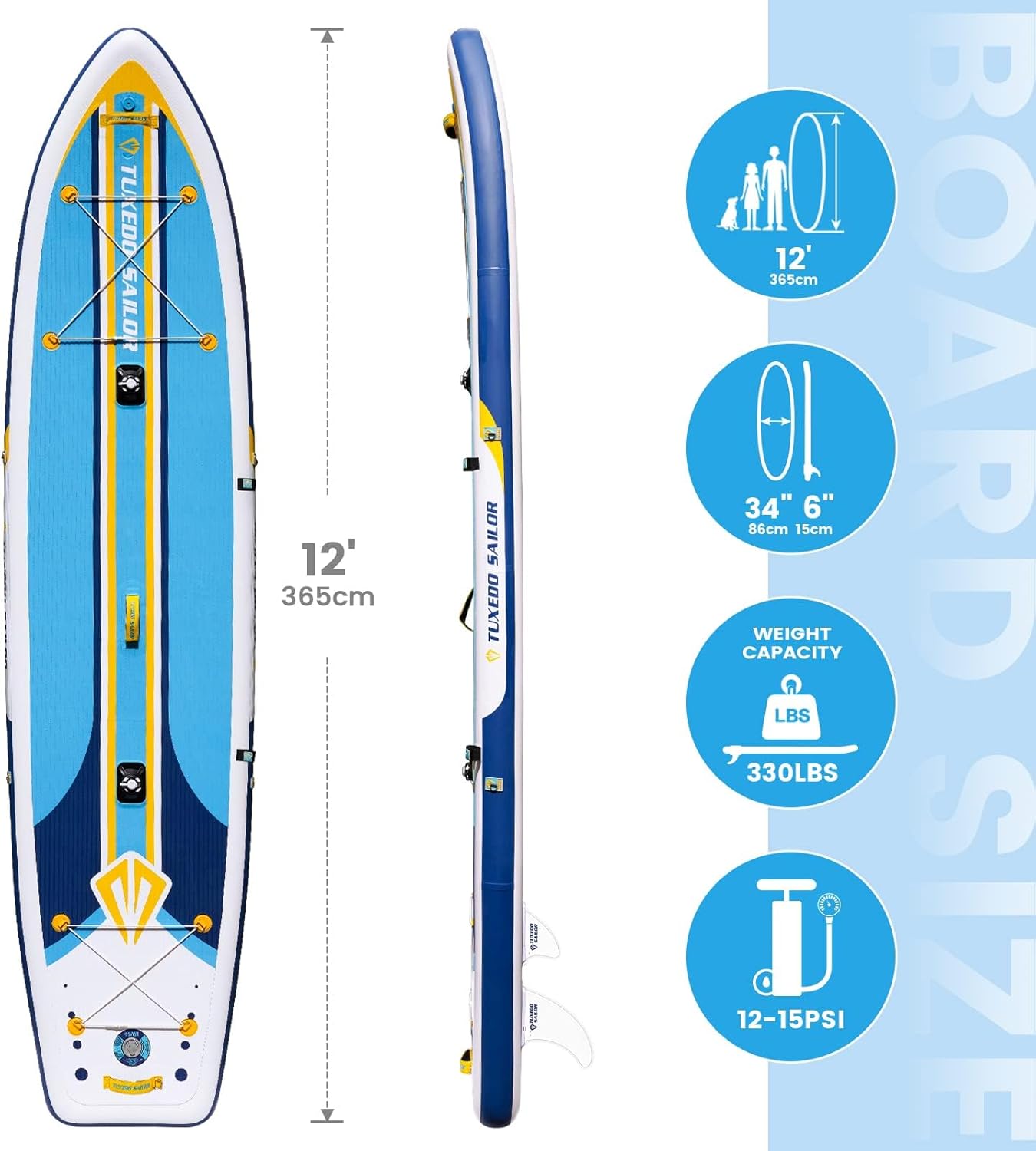 etezen - Paddle gonflable adulte - sup 320x80x15cm - planche stable, accessoires complets