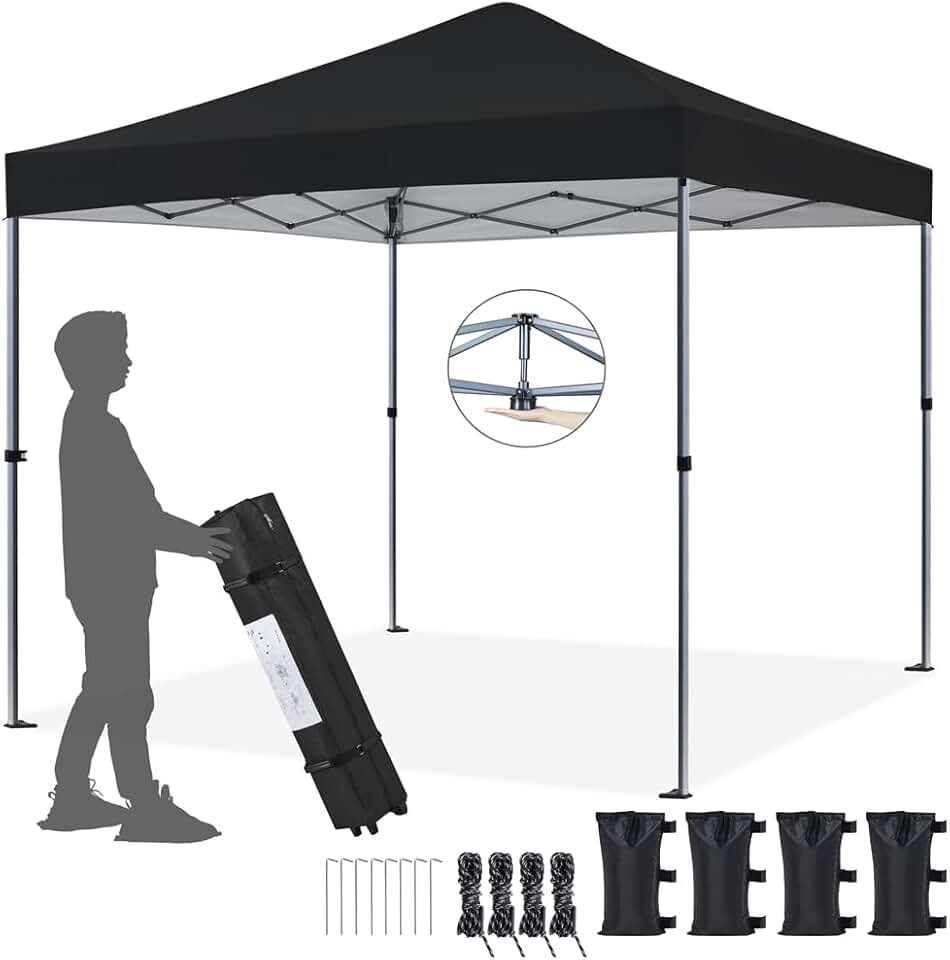 etezen - tonnelle pliante 3x3m - sac de transport, sable, chevilles