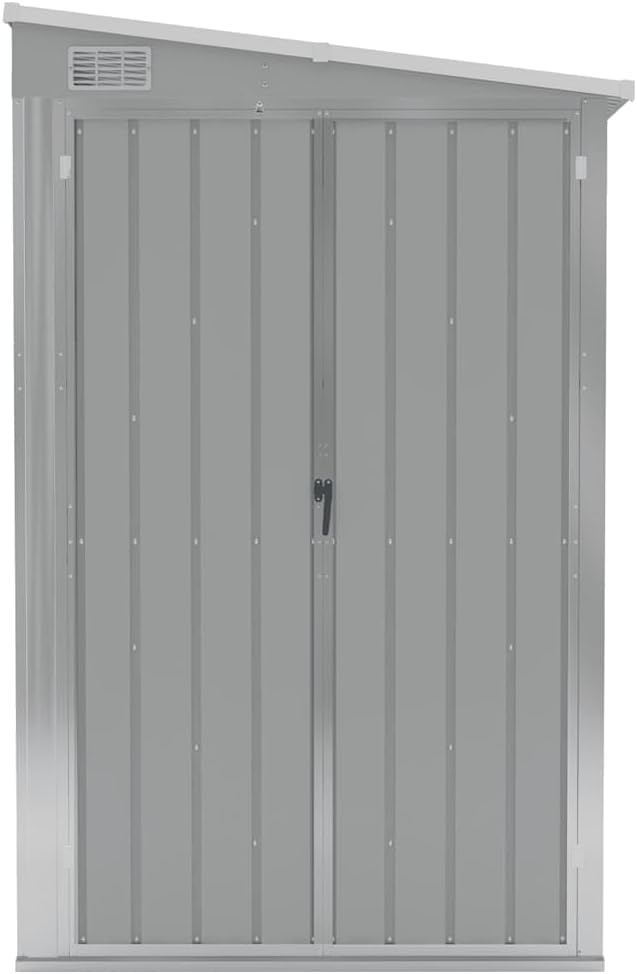 etezen Abri de Jardin Mural Gris 118x382x178 cm Acier galvanisé,Structures extérieures, Cabanes & abris de Jardin,316230