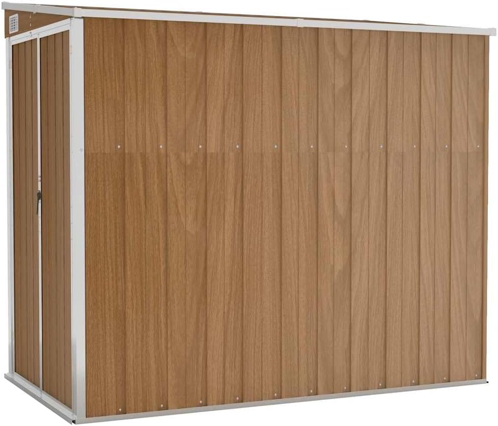 etezen Abri de Jardin Mural Marron 118x194x178 cm Acier galvanisé, Maison & Jardin, Pelouses & Jardins, Vie en extérieur, Structures extérieures, Cabanes & abris de Jardin, Brun, (Poids 31.54KG)